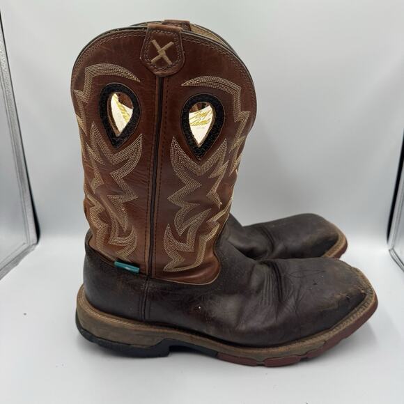 Twisted X Men's Waterproof Chocolate & Spice Western Work Boots MXBAW02 12D - Picture 1 of 6